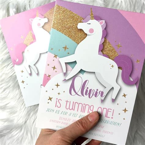 If you want to celebrate your dotter, or. Birthday Invite - Unicorn 1st Birthday - Little Monkey Designs