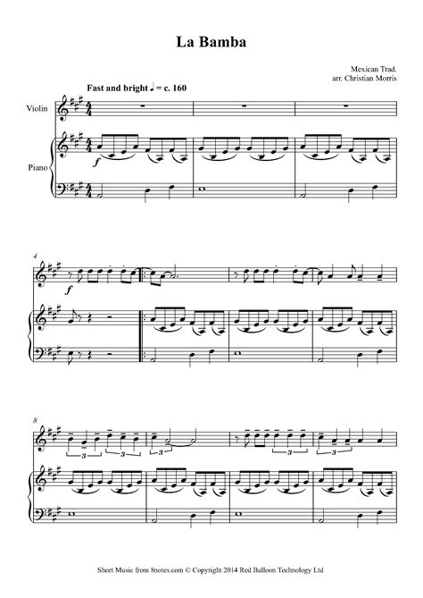 Mariachi Violin Sheet Music
