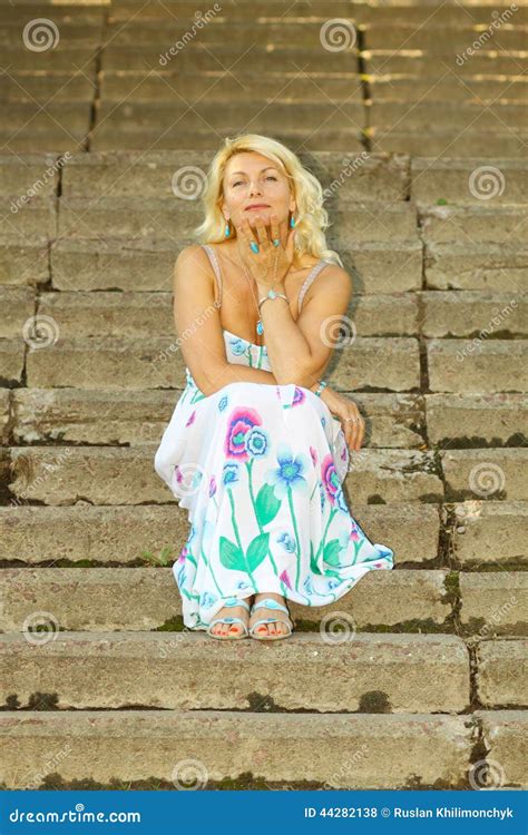 Beautiful Senior Blonde Woman Stock Photo Image Of Model Attractive