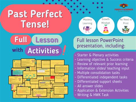 Past Perfect Tense Full Lesson Presentation And Activities Teaching