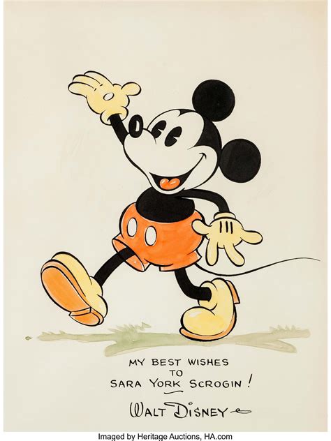 Mickey Mouse Original Framed Painting Walt Disney C 1930s Lot