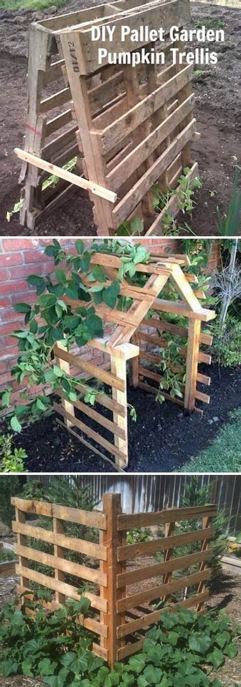 Some Wooden Pallet Garden Trelliss With Plants Growing In Them And The
