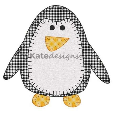 Penguin Vintage Applique Embroidery Design Joy Kate Designs