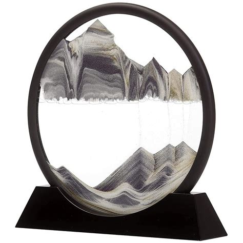 Moving Sand Art Picture Round Glass 3d Deep Sea Sandscape In Motion Display Flowing Sand Frame