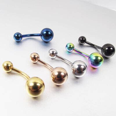 Body Jewelry Gold Black Silver Titanium Barbell Navel Belly Button Bar