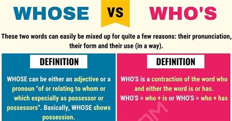 Whose Vs Whos Useful Difference Between Whos Vs Whose • 7esl