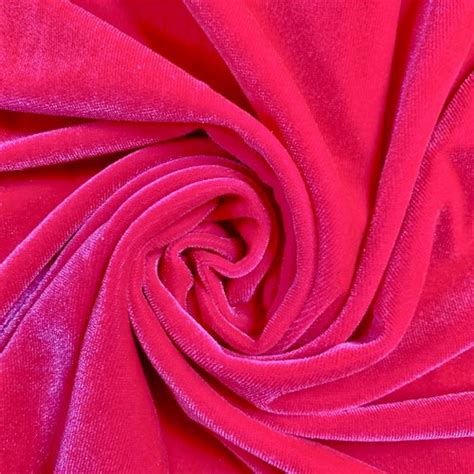 Princess Neon Pink Polyester Spandex Stretch Velvet Fabric By Etsy