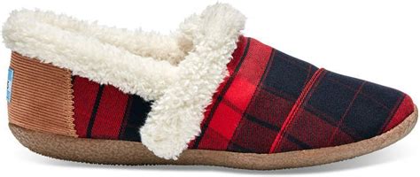 H&h women's trim cuff comfort slippers. Red and Black Plaid Women's House Slippers | House ...