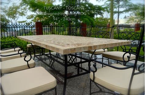 78" Outdoor Patio Dining Table Italian Mosaic Stone Marble ...