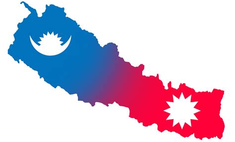 Map Of Nepal With Flag Clipart Nepal