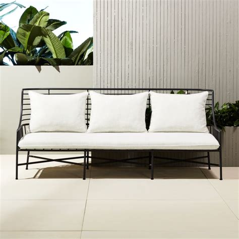 Share the post black metal kitchen chairs. breton black metal sofa | CB2