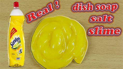 Only Dish Soap And Salt Slime No Glue Dish Soap Slime How To Make