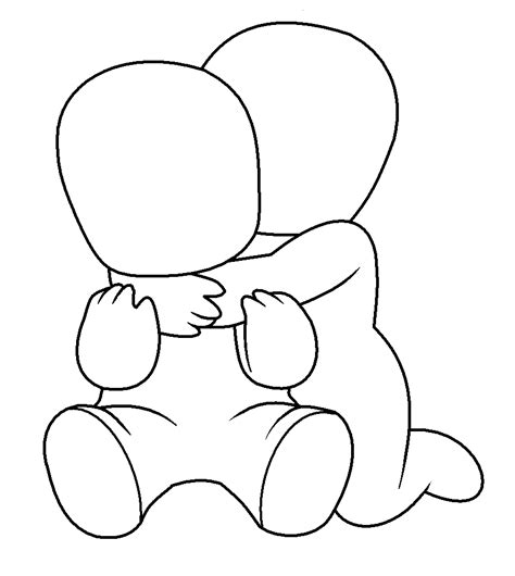 Anime Best Friends Chibi Base Sketch Coloring Page