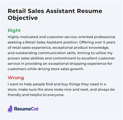 Top Retail Sales Assistant Resume Objective Examples