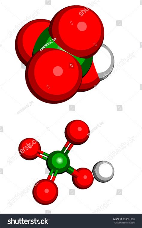 Perchloric Acid Hclo4 Molecule Chemical Structure เวกเตอรสตอก ปลอด