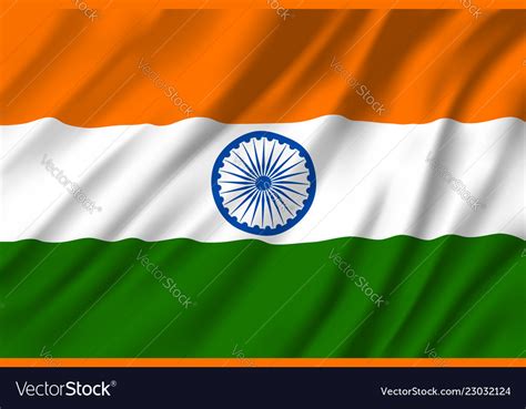 Indian National Tricolor Flag 3d Royalty Free Vector Image