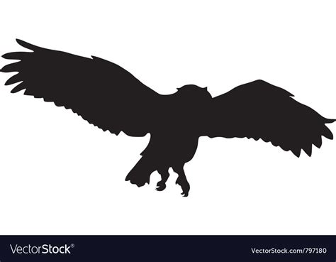 Silhouette Of Owl Royalty Free Vector Image Vectorstock
