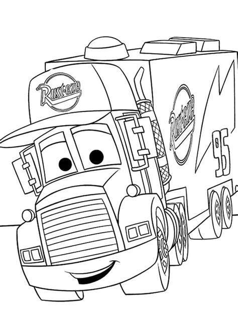 Cold and warm colors, dark and bright. Mack from Disney Cars 2 Coloring Page - Download & Print ...