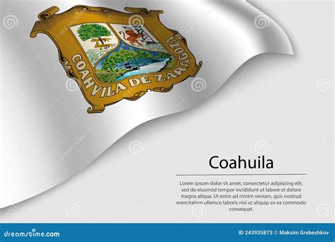 Wave Flag Of Coahuila Is A Region Of Mexico Stock Vector Illustration