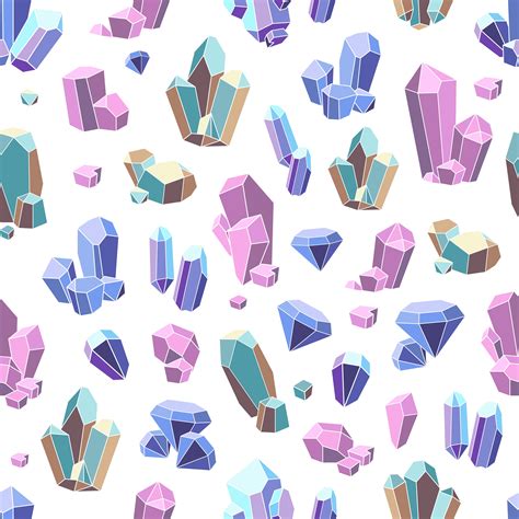 Crystal Minerals Seamless Pattern 466005 Vector Art At Vecteezy