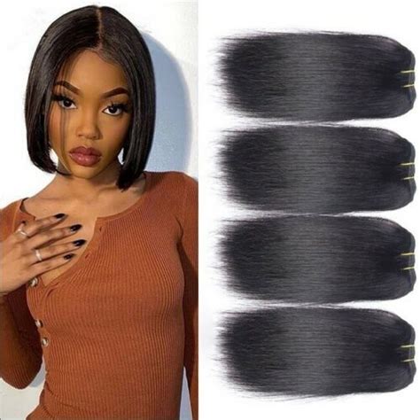6 12 Inch Sew In Hair Extensions Short Sew In Weave Straight