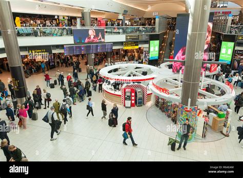 Shops And Restaurants In Departure Lounge Of London Gatwick Airport Lgw
