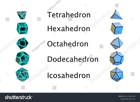 Regular Polyhedron Platonic Solid 3d Rendering Stock Illustration