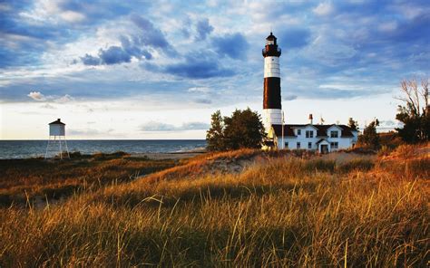 Wonderful Lighthouse On Lake Michigan Wallpapers Hd Free 318458