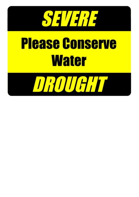 Severe Drought Conserve Water Printable Pdf Download