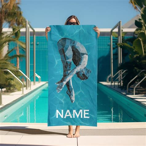 luxury diver aquatic custom beach towel custom diving team towel luxury beach towel large swim