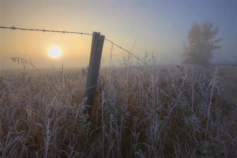 Autumn Sunrise Over Hoar Frost Covered Photograph By Dan Jurak