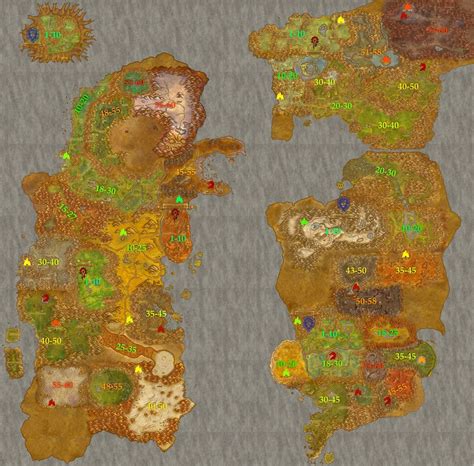 Labeled Classic Wow Map Classicwow Azeroth Map Map Classic