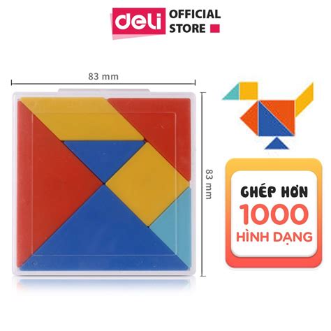 Bộ Ghép Trò Chơi Trí Uẩn Xếp Hình Tangram Deli Cho Bé Phát Triển Trí