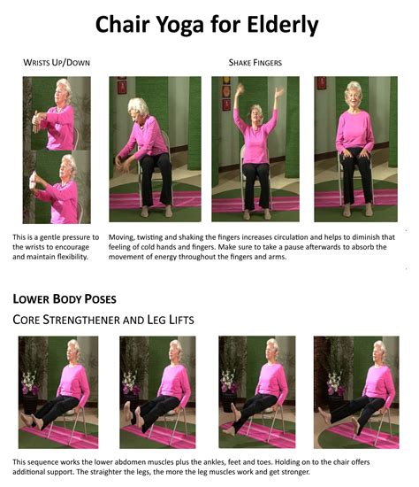 Beginner Chair Yoga Poses Printable Chart