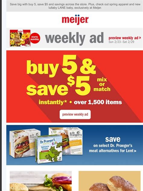 Meijer Buy 5 Save 5 Even More Deals Milled