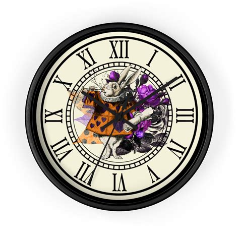 White Rabbit Victorian Wall Clock Alice In Wonderland Mad Halloween