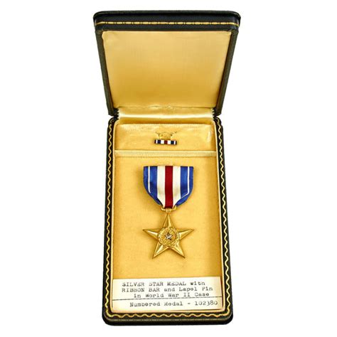 Original Us Wwii Numbered Silver Star Medal In Case 102380