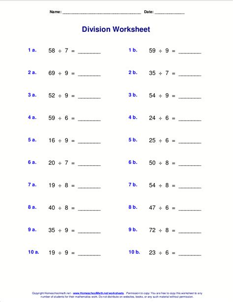 Worksheets For Division With Remainders