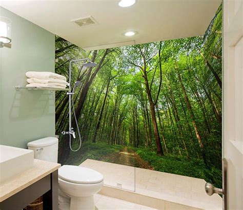 3d Green Forest Path 46 Bathroom Wallpaper Aj Wallpaper