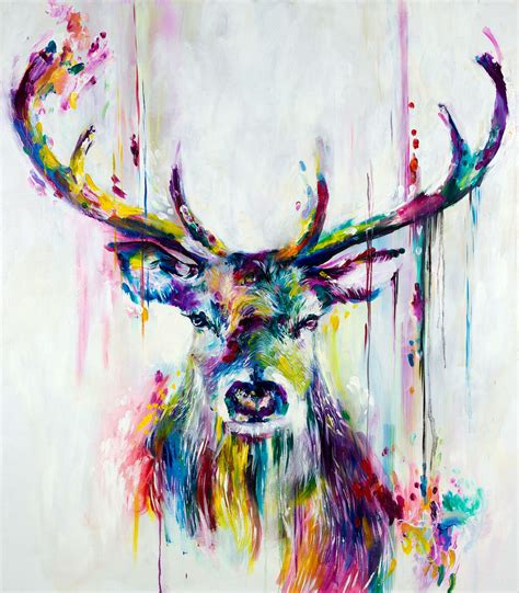 Katy Jade Dobson Prism Stag Oil Painting The Spectrum Collection