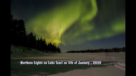 Revontulet Inarilla Northern Lights On Lake Inari On 5th Of January