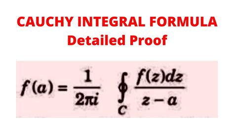 Cauchy Integral Formuladetailed Proof Youtube