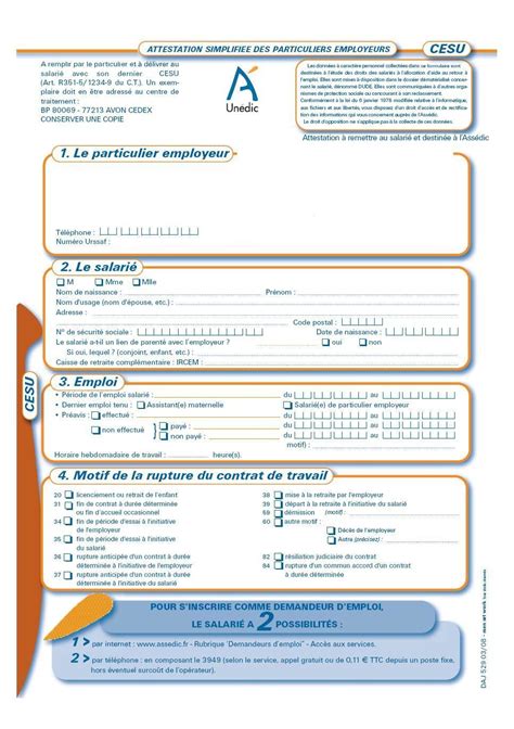 Obtenir Un Formulaire Dattestation Assedic Attestation Pôle Emploi