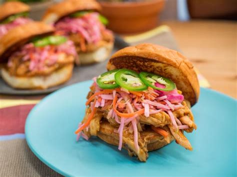 Buttermilk, chicken breasts, vegetable oil, flour, seasoning salt. Sweet and Sour Pulled Chicken Sandwich Recipe | Jeff Mauro ...