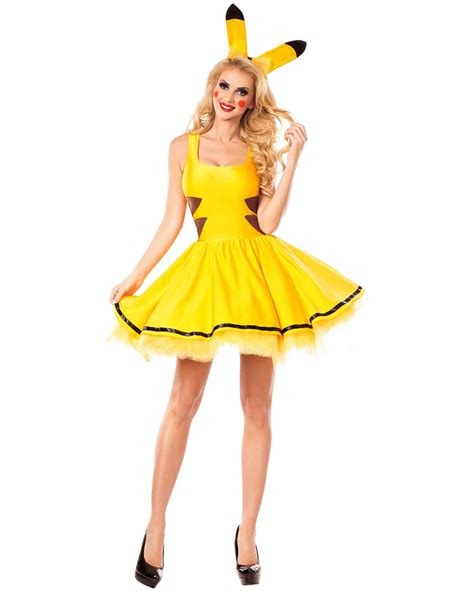 K242 Pokemon Pikachu Womens Halloween Dress Costume Fancy Cosplay Yellow Cartoon Ebay