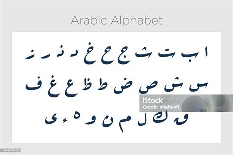 Gaya Font Kaligrafi Alfabet Arab Ilustrasi Stok Unduh Gambar Sekarang