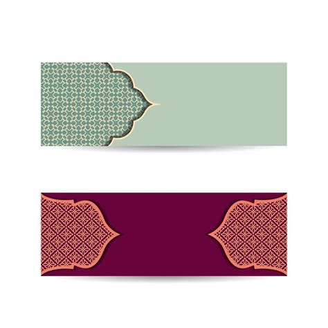 Set Of Islamic Design Banners With Pattern Illustration Vector Graphic