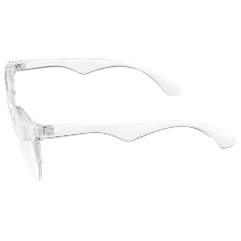 Modern Translucent Frame Round Clear Lens Semi Rimless Eyeglasses 54mm