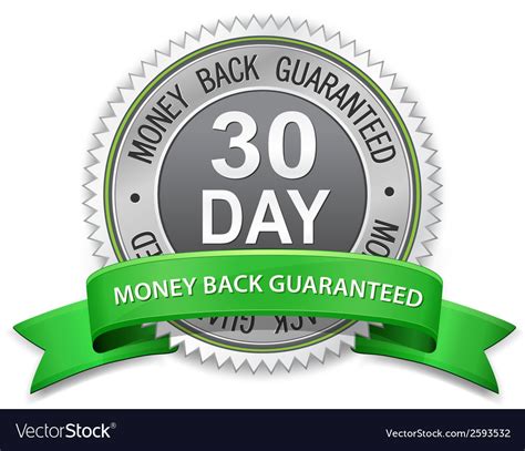 30 Day Money Back Guaranteed Label Royalty Free Vector Image