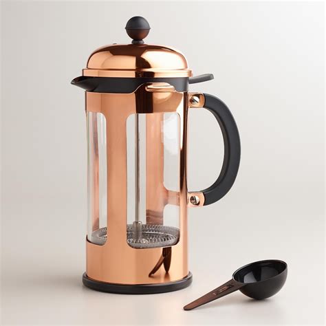This classic chambord style press has a 34 ounce capacity and features a bold copper body. Bodum Chambord Copper 8-Cup French Press Coffee Maker ...
